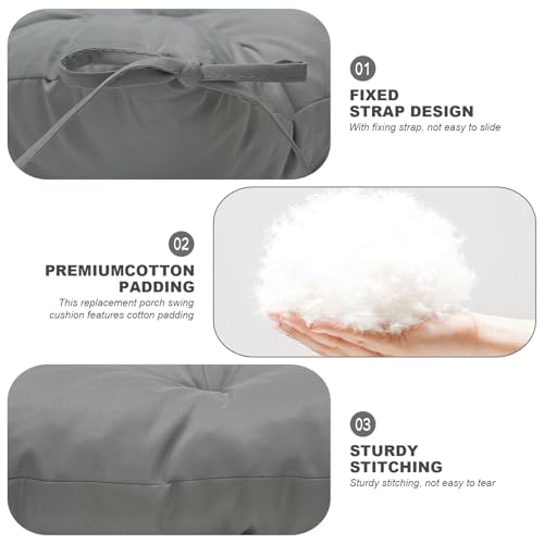 Porch Swing Cushions,Outdoor Cushions 3 Seater Replacement with Backrest, Waterproof Thickened Bench Cushion with Ties for Porch, Patio,Outdoor, Backyard and Garden (Light Gray 40 * 40 in) - color: Light Gray, size: 40x 40 inches