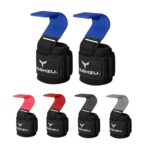 Weight Lifting Hooks, Padded Weight Lifting Straps Wrist Straps for Men and Women, Premium Deadlift Straps for Weightlifting and Powerlifting, Weight Lifting Gloves for Pull Ups - color: Blue