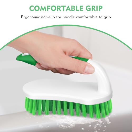 SetSail Scrub Brush, Heavy-Duty Scrub Brushes for Cleaning, Green 4 Pack | Heavy-Duty Scrub Brushes for Cleaning Shower, Bathroom, Carpet, Kitchen and Bathtub Scrubber - 4 Pack - color: Green, size: 4-pack