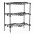 DUMOS 3-Tier Metal Wire Storage Shelves, Adjustable Standing Storage Rack Shelf, Heavy Duty Steel Shelving Unit Organizers for Kitchen Bathroom Pantry Garage, 23.3" Wx13.4 Dx30 H, Black - size: 3 Tier-30"H without wheels