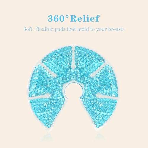 Hot/Cold Breast Gel Ice Packs Breast Cooling/Heat Pads Relief for Breastfeeding, Nursing Pain, Mastitis, Engorgement, Swelling, Plugged Ducts | Boost Milk Let-Down & Production,2 Pack (Blue) - color: Blue