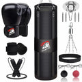 4FT Hanging Punching Bag for Adults, Unfilled Canvas Heavy Boxing Bag Set with 12oz Boxing Gloves Hand Wraps, Jump Rope, Reflex Ball for MMA Kickboxing Muay Thai Training Home - style: Oxford Bag