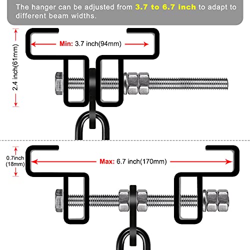 SELEWARE Heavy Duty Punching Bag Hanger and Beam Clamp for Boxing, Muay Thai, MMA - color: A. Beam Clamp with Carabiner (2 Pack)