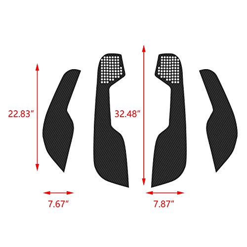 x xotic tech Door Anti Kick Pad Stickers Carbon Fiber Pattern Protector Guard Compatible with Honda Civic 10th Gen (Vinyl)