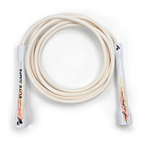 Elite Jumps 6mm PVC Jump Rope, Adjustable Skipping Rope | Non-kinking PVC cord. Unbreakable handles. Smooth rotation. For cardio and boxing. - color: Spring Sunset - 5" Handle
