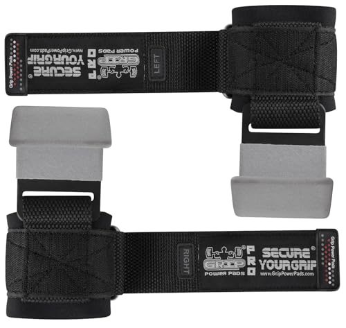 Weight Lifting Rod Hooks Heavy Duty Wrist Wraps Power Weight Lifting Training Gym Grips Straps Set of 2 - color: Gray, size: MEN-Wrist Size Large
