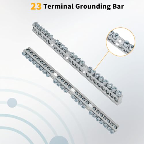Ground Bar Kit for Square D 2 Pack | 23 Terminal Grounding Bar Compatible with Schneider Electric Load Centers - size: 23 Terminal
