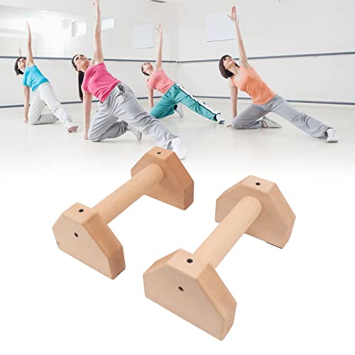 2pcs Wooden Push Up Handles, Anti Slip Pushup Bar with Silicone Pads, Joint Friendly Parallettes for Calisthenics Handstand and Floor Workouts for Men Women - size: 30cm / 11.8in