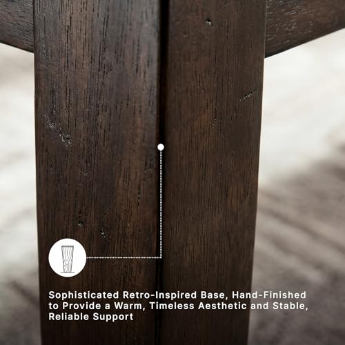 Signature Design by Ashley Haddigan Traditional Upholstered Dining Room Bench, Dark Brown | Classic button tufted seat, Wood and engineered wood frame, 18.75 in seat height, 2-person capacity, Dark brown finish - color: Dark Brown, style: Bench