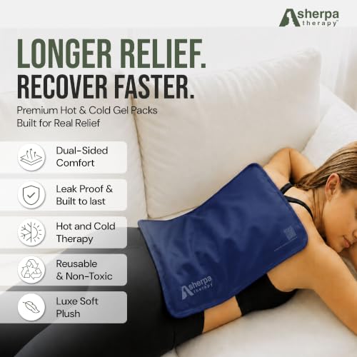 Large Hot and Cold Flexible Gel Ice Packs for Injuries Reusable, Cold Packs for Injuries Reusable Ice Packs, Soft Ice Pack for Back Cold Compress - 11.5" x 14.5" - Blue - size: Large, style: Blue