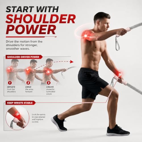 PROIRON Cordless Battle Rope Weighted Ropeless Battle Ropes for Home Gym Workout Exercise Rope for HIT Training Rope for Men & Women Black - size: Black