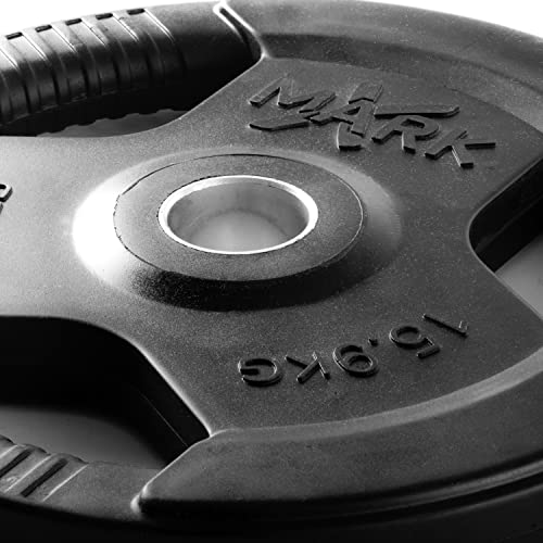 XMARK TRI-GRIP Pair or Set of Olympic Weight Plates, Rubber Coated Exercise Weights for Olympic Barbell, Strength Training Weight Set for Home Gym - color: 08) Set 115 lbs