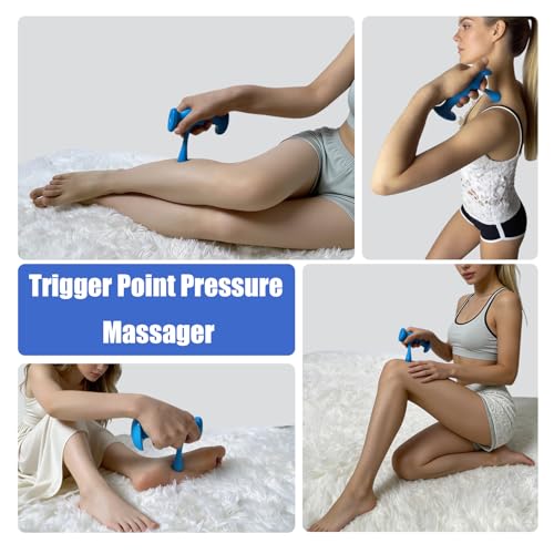 Manual Trigger Point Massage Tool & Thumb Saver, Include Thumb Shaped Massager & 3-Legged Massage Knobs, Handheld Self-Massage Tool for Full Body Deep Tissue, Muscle Pain, Knots & Stress Relief