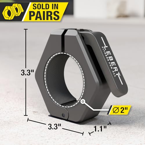 Lebert Magnetic Barbell Collars Black – 2" Olympic Clips - color: Black
