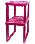 ABLinox Locker Organizer Shelf， Adjustable Width and Height, Ideal Locker for School, Office, and Gym Lockers (Magenta 2 Pack) - color: Magenta 2 Pack