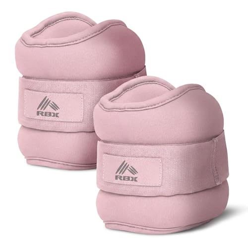 RBX Wrist & Ankle Weights Set, Adjustable Comfort Fit for Training & Toning - color: Pink, size: 4lb (2lb Each)