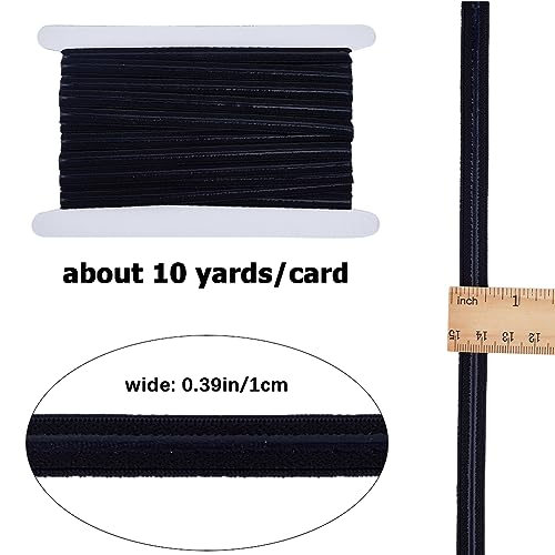 GORGECRAFT 10 Yards 10mm Wide Non-Slip Elastic Ribbon Silicone Elastic Gripper Band Stretch Rubbers Elastic Belt for DIY Garment Sewing Crafts Sports Shorts Accessories, Black