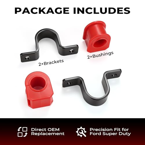 K80201 Front Sway Bar Bushing Kit for Ford F-250, F-350 Super Duty 4WD 1999-2006, F-450/F-550 Super Duty 4WD 1999-2004, 32mm Polyurethane Front Stabilizer Bar Bushings