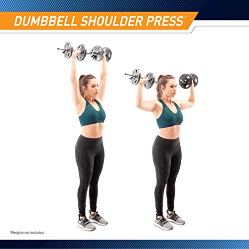 Marcy Hollow Curl Bar and Dumbbell Handle Set with Spring Collars - style: 1 inch Diameter