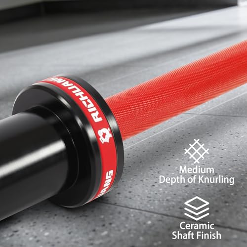 Ceramic Olympic Barbell 4/5/6FT – Short 2" Bar for Home Gym | Alloy/A3/45 steel. 400-500LB. 28mm knurled grip. Brass bushings. Squat, bench, deadlift, hip thrust. Fits standard plates. - color: Red, size: 5FT-500LBS