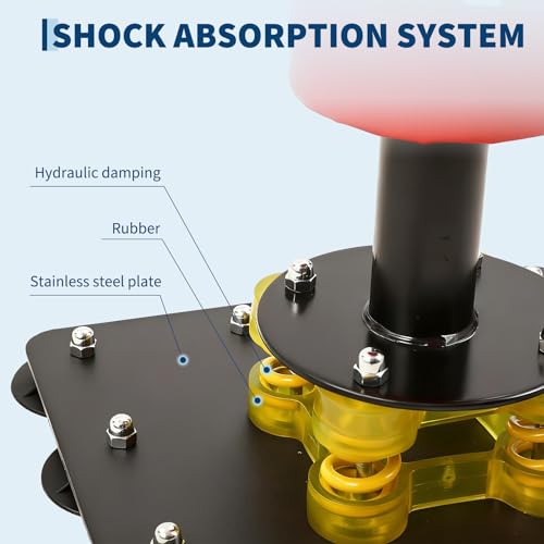 3-in-1 Adjustable Height Boxing Punching Bag Stand, with Speed Ball & Rotating Bar, Suction Base, for Home Gym Training, Red