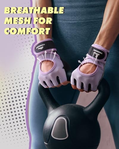 Trideer Weight Lifting Gloves for Women Men with Wrist Support, Workout Gloves Women Full Palm Protection for Gym Training, Fitness, Weightlifting & Pull Ups - color: Purple, size: Small