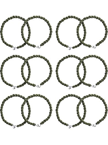 JOVITEC 12 Pieces Military Elastic Boot Straps Shoelace Boot Blousers Military Leg Blousing Straps Garters with Metal Hooks - color: Green