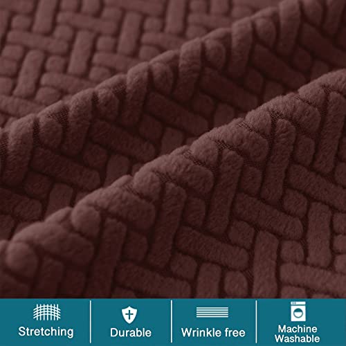 HFCNMY Bar Stool Covers with Backs,4 Pack Stretch Bar Stool Chair Covers,Jacquard Bar Stool Covers,Washable Bar Chair Covers Swivel Barstool Covers Slipcovers with Back for Low Short Back Chair,Coffee - color: Coffee