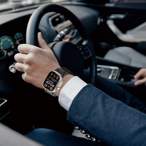 WINGLE Milanese Loop for Apple Watch Band Ultra 3/2/1 Band Ultra 49mm Series 11 10 46mm 45mm 44mm SE 3/2/1 Series 9 8 7 6 5 4 3 Men Women,Parachute-Style Buckle Stainless Steel Mesh Metal iWatch Bands - color: Magnetic Metal Mesh Loop-Black