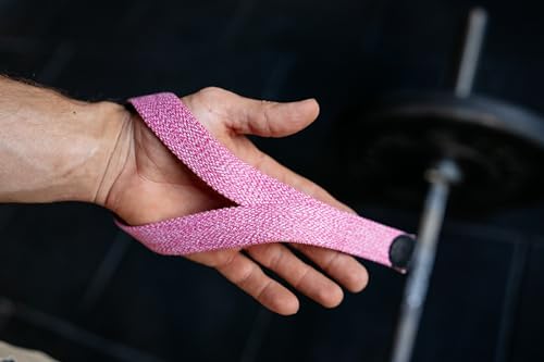 WARM BODY COLD MIND V2 Lifting Wrist Straps for Weightlifting - Hand Straps for Powerlifting, Weight Lifting, Bodybuilding Functional/Cross Training, Deadlift Gym Bar, Cotton - color: Basic Pink