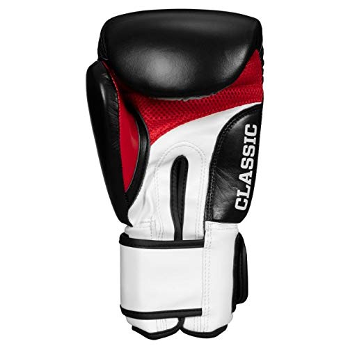 TITLE Boxing Classic Leather Super Bag Gloves 2.0 - Boxing Gloves, Punching Bag Gloves, Kickboxing Gloves, Punching Gloves, Heavy Bag Gloves, Boxing Gloves Men, Boxing Gloves Women, Boxing Equipment - color: Black/White/Red, size: Large