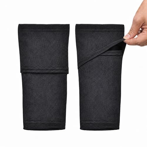 Northdeer Soccer Shin Guards Sleeves with Optimized Insert Pocket(1Pair) - color: black, size: S (3'3"-4'7")