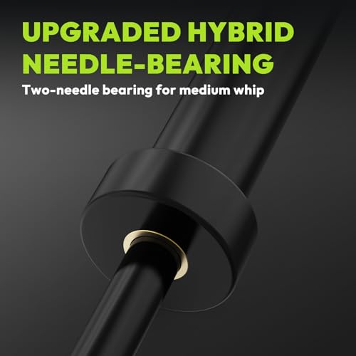 HANDBODE Olympic EZ Curl Bar 4 ft / 6.2 ft Barbell 2 Inch, 500lb / 700lb Capacity, Chrome Curling Bar for Weight Lifting, Biceps, Hip Thrusts, Squat, Home Gym Workouts - color: 6.2ft Curl Bar with 100 lb Plates