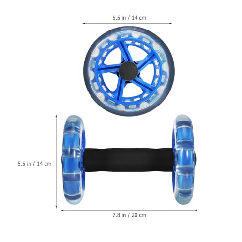 Dual Ab Roller Wheel For Core Strength Double Abdominal Exercise Machine Stomach Workout Equipment Gear Tummy Shaping Trainer Non Slip Handles Blue Men Women 7.87 Inches