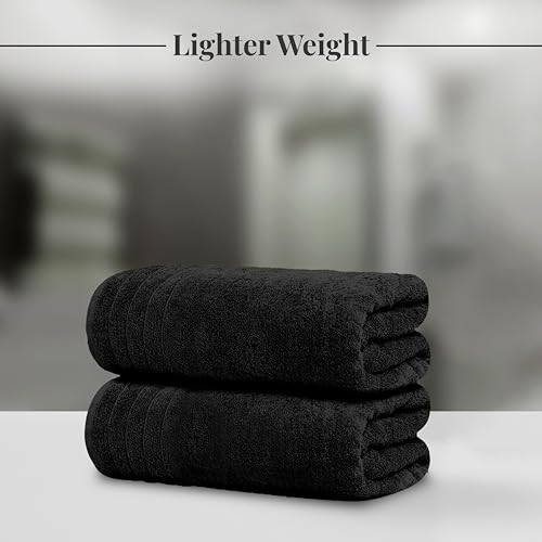 Tens Towels Pack of 8 Towels Set, 2 Extra Large Bath, 2 Hand, 4 Washcloths, 100% Cotton, Lighter Weight, Quicker to Dry, Super Absorbent, Perfect for Bathroom, Black - color: Black
