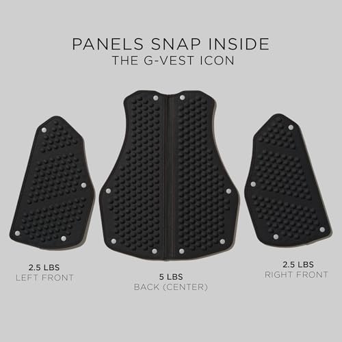 OMORPHO Men’s 20 lb G-Vest Icon Bundle adjusts from 10 lb to 20 lb with included G-Pack weight panels. Low-profile, fully adjustable comfort fit for walking, hiking, running, and training. - color: Black