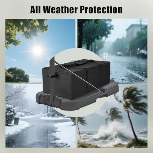 Weighted Base Anchor for Basketball Hoops- Portable Sandbag Holds 300+ Lbs | Heavy Duty 600D Waterproof Base Stabilizer for Basketball Goals - All-Weather Resistant, Black