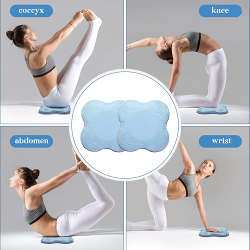 2 Packs Yoga Knee & Elbow Cushions - Extra Thick Foam for Knees, Elbows, Wrists, Hands & Head - Pilates & Kneeling Pads - Support Foam Pads for Women & Men - color: blue