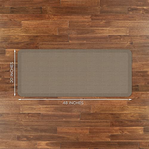GelPro Anti-Fatigue Designer Comfort Kitchen Floor Mat, 20" x48”, Grasscloth Pecan Stain Resistant Surface with 3/4” Thick Ergo-Foam Core for Health and Wellness - color: Grasscloth Pecan, size: 48"L x 20"W x 0.8"Th