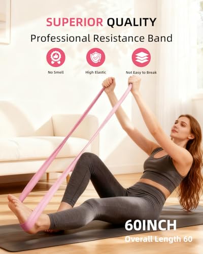 Pilates Ring Set - Studio-Grade Anti-Deformation Pilates Kit - Pilates Equipment for Home Workout - 14'' Pilates Ring, Pilates Ball, 2 Dumbbells, 5 Resistance Bands for Toning Arms, Thighs