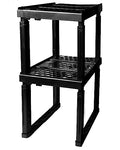 Locker Organizer Shelf， Adjustable Width and Height, Ideal Locker for School, Office, and Gym Lockers (Black 2 Pack) - color: Black 2 Pack