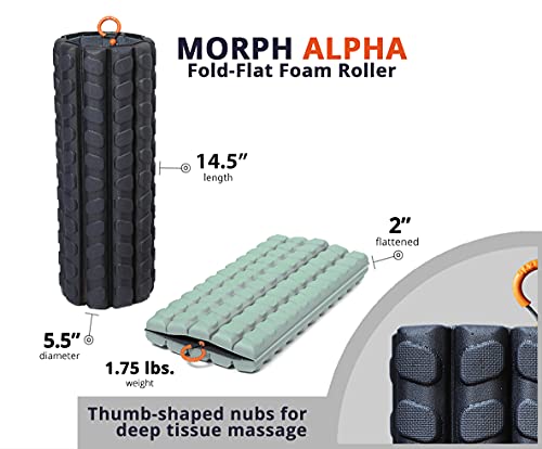 Brazyn Morph Foam Roller: Collapsible Travel Foam Roller for Back Pain Relief, Workout Muscle Recovery, Back Massager, Deep Tissue Leg Massage, Back Cracker (Sage, Deep Tissue) - color: Sage, size: Deep Tissue