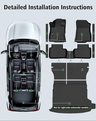 Floor Mats Fit for Subaru Forester Hybrid 2025 2026 Trunk Mat with Backrest Mat All Weather TPE Rubber Cargo Liner Back Seat Protector Full Set for Forester 2025 Plug-in Hybrid Accessories, Black - size: For Subaru Forester Hybrid 2025-2026