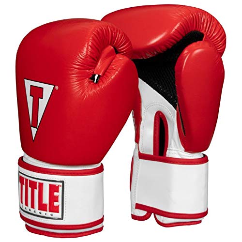 TITLE Boxing Classic Leather Super Bag Gloves 2.0 - Boxing Gloves, Punching Bag Gloves, Kickboxing Gloves, Punching Gloves, Heavy Bag Gloves, Boxing Gloves Men, Boxing Gloves Women, Boxing Equipment - color: Red/White/Black, size: Small