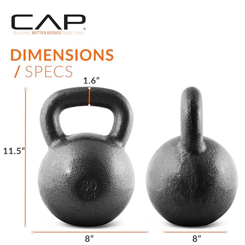 CAP Barbell Cast Iron Kettlebell - Singles and Sets, Multiple Weight Choices - size: 80.0 Pounds