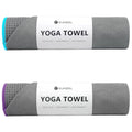 Eunzel 2 Pack Hot Yoga Towel with Grip Dot, Non Slip Yoga Mat Towe Sweat Absorbent Towel for Hot Yoga,Bikram, Pilates and Fitness 72" x 24", Grey - color: Grey