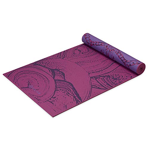 Gaiam Yoga Mat - Premium Print Reversible Extra Thick Non Slip Exercise & Fitness Mat for All Types of Yoga, Pilates & Floor Workouts - color: Lilac Aurora