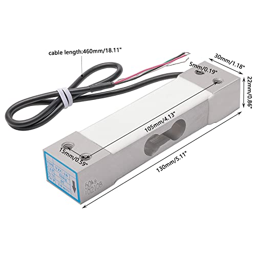 50kg Load Cell Sensor for Platform Scale Electronic Balance | C2 Accuracy, 2.0±0.15 mV/V Output, 402±6Ω Input, Durable Strain Gauge for Industrial Weighing Systems