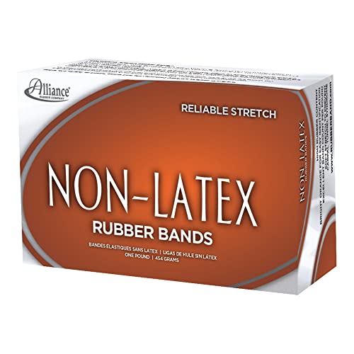 Alliance Rubber 37176#117B Non-Latex Rubber Bands, 1 lb Box Contains Approx. 250 Bands (7" x 1/8", Orange) - size: 7 x 1/8 Inches