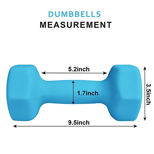 Balelinko Home Gym Equipment Workouts Strength Training Weight Loss Pilates Weights Yoga Sets Weights for Women, Men, Seniors and Youth - color: Blue, style: 12 LB, Pair